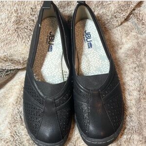 JBU Women's Black Perforated Loafers